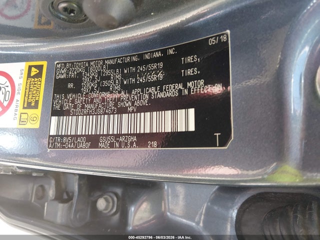 Toyota Highlander Limited Platinum 2018 5TDDZRFH3JS874673 Image 9
