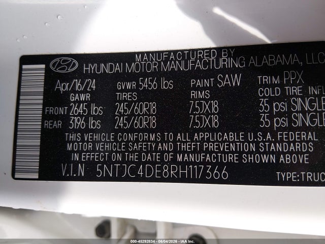 Hyundai Santa Cruz Sel 2024 5NTJC4DE8RH117366 Image 9