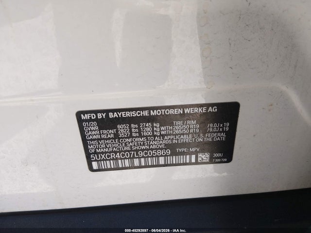 BMW X5 Sdrive40i 2020 5UXCR4C07L9C05869 Image 9