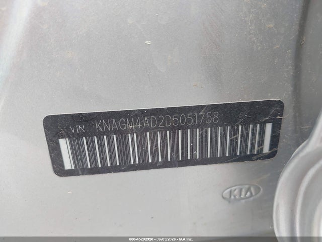 Продажа на аукционе авто 2013 Kia Optima Hybrid Ex, vin: KNAGM4AD2D5051758, номер лота: 45292920