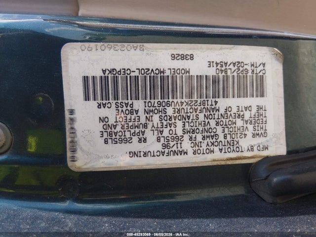 Продаж на аукціоні авто 1997 Toyota Camry Ce/le/xle, vin: 4T1BF22K4VU906701, номер лоту: 45293069