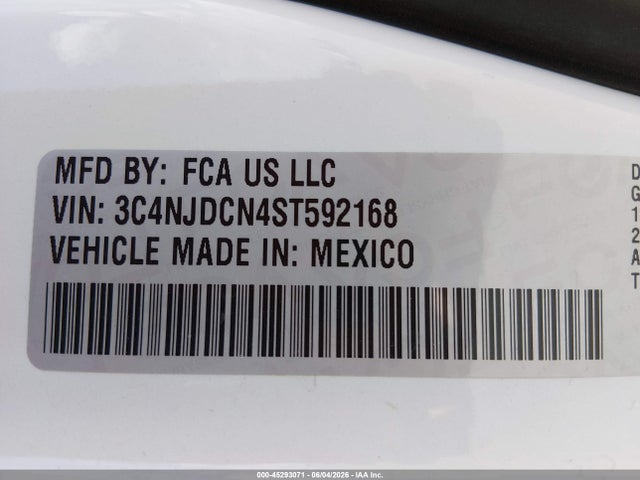 Продажа на аукционе авто 2025 Jeep Compass Limited 4x4, vin: 3C4NJDCN4ST592168, номер лота: 45293071