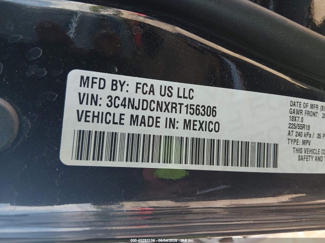 45293136 :رقم المزاد ، 3C4NJDCNXRT156306 vin ، 2024 Jeep Compass Limited 4x4 مزاد بيع