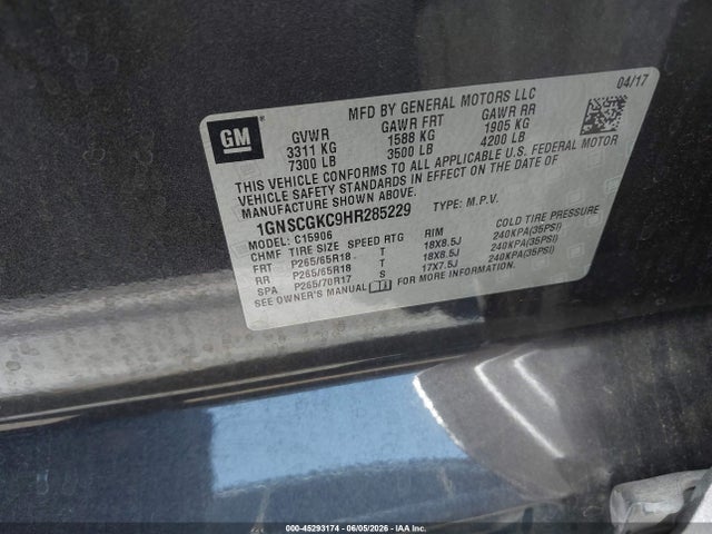 Chevrolet Suburban Ls 2017 1GNSCGKC9HR285229 Image 9