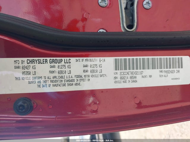 Aukcja sprzedaży 2014 Chrysler 300c, vin: 2C3CCAET0EH321167, numer aukcji: 45293193