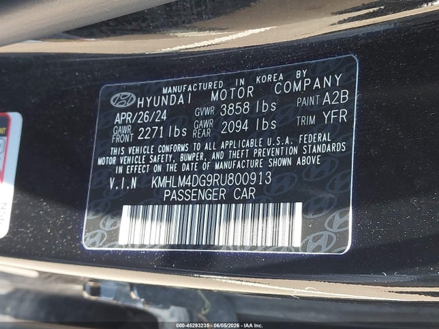 Aukcja sprzedaży 2024 Hyundai Elantra Sel, vin: KMHLM4DG9RU800913, numer aukcji: 45293235