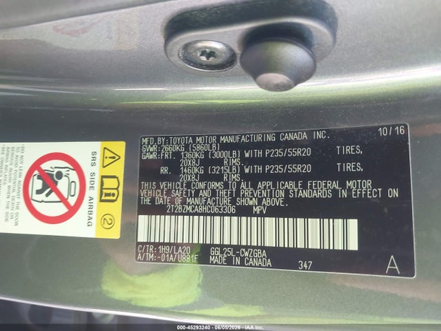 Aukcja sprzedaży 2017 Lexus Rx 350, vin: 2T2BZMCA8HC063306, numer aukcji: 45293240