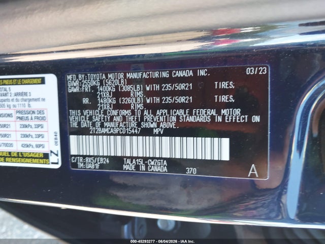 Aukcja sprzedaży 2023 Lexus Rx 350 F Sport Handling, vin: 2T2BAMCA9PC015447, numer aukcji: 45293277