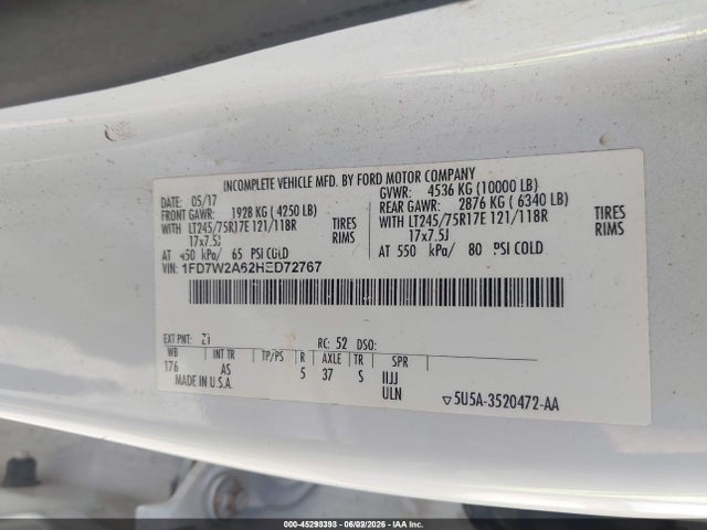 Ford F-250 Xl 2017 1FD7W2A62HED72767 Image 9
