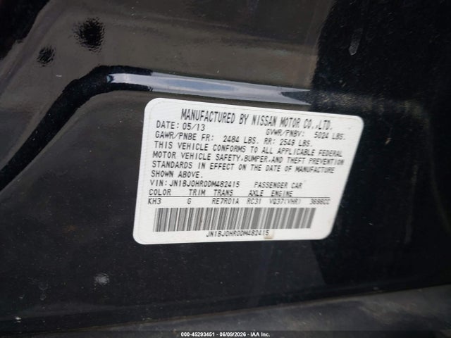 Продажа на аукционе авто 2013 Infiniti Ex37 Journey, vin: JN1BJ0HR0DM482415, номер лота: 45293451