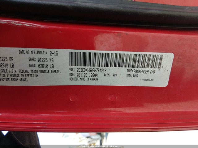 Dodge Charger Sxt 2015 2C3CDXHG0FH784216 Image 9