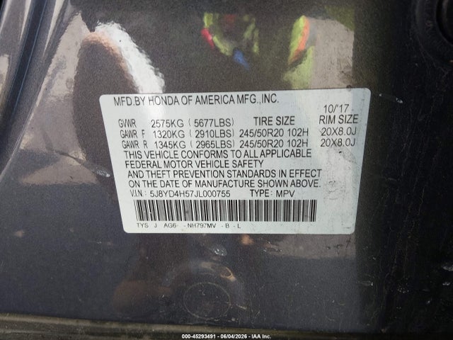 Продажа на аукционе авто 2018 Acura Mdx Technology Package   Acurawatch Plus Pkg, vin: 5J8YD4H57JL000755, номер лота: 45293491