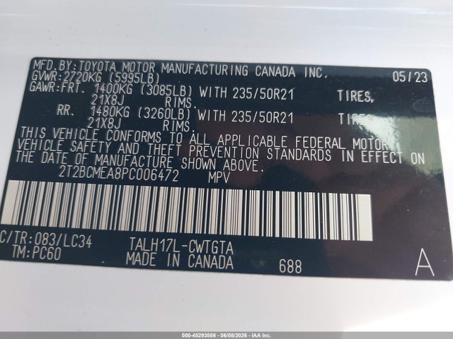 2T2BCMEA8PC006472 Lexus Rx 500h F Sport Performance