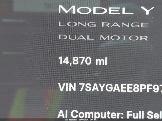 Aukcja sprzedaży 2023 Tesla Model Y Awd/long Range Dual Motor All-wheel Drive, vin: 7SAYGAEE8PF971822, numer aukcji: 45293590