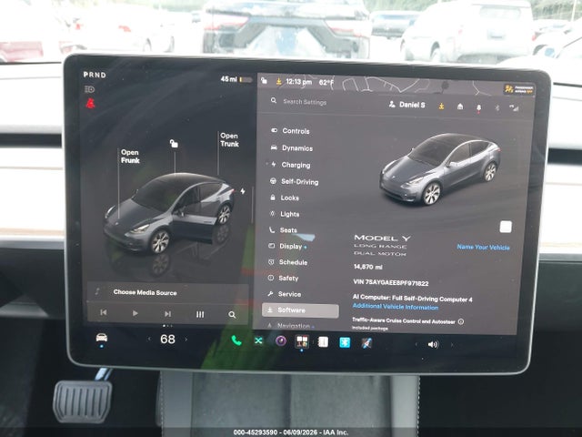Aukcja sprzedaży 2023 Tesla Model Y Awd/long Range Dual Motor All-wheel Drive, vin: 7SAYGAEE8PF971822, numer aukcji: 45293590