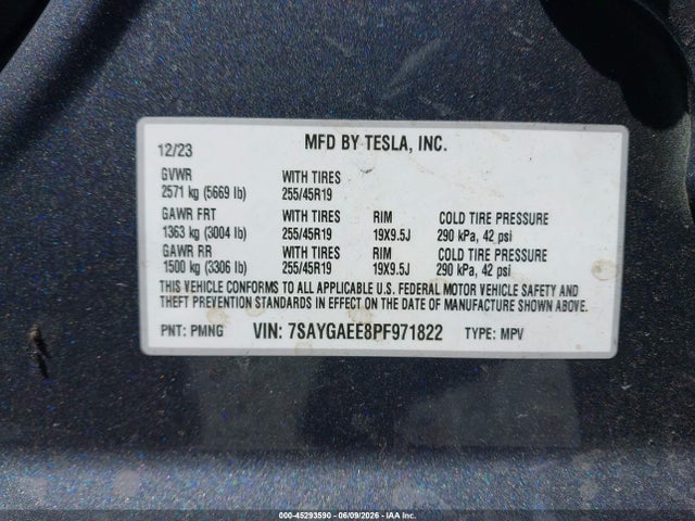 Aukcja sprzedaży 2023 Tesla Model Y Awd/long Range Dual Motor All-wheel Drive, vin: 7SAYGAEE8PF971822, numer aukcji: 45293590