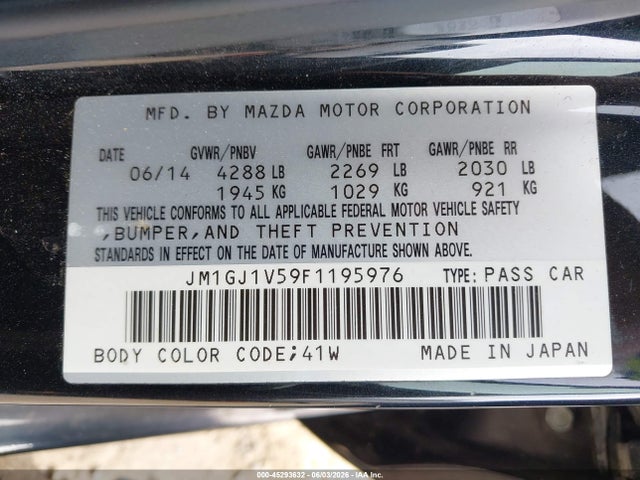 Mazda Mazda6 I Touring 2015 JM1GJ1V59F1195976 Image 9