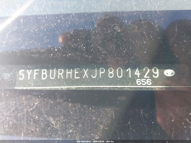 Aukcja sprzedaży 2018 Toyota Corolla Se, vin: 5YFBURHEXJP801429, numer aukcji: 45293637