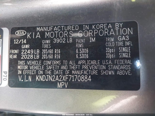 KIA Soul 2015 KNDJN2A2XF7170884 Image 9