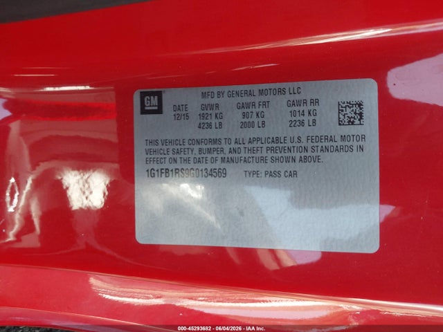 Chevrolet Camaro 1lt 2016 1G1FB1RS9G0134569 Image 9