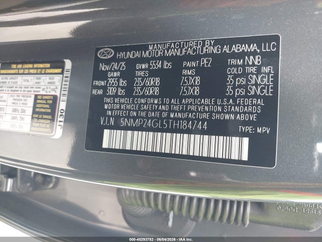 Hyundai Santa Fe Sel 2026 5NMP24GL5TH184744 Image 9