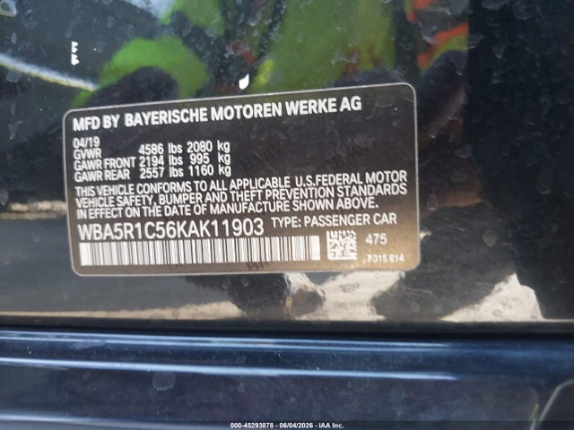 Aukcja sprzedaży 2019 Bmw 330i, vin: WBA5R1C56KAK11903, numer aukcji: 45293878
