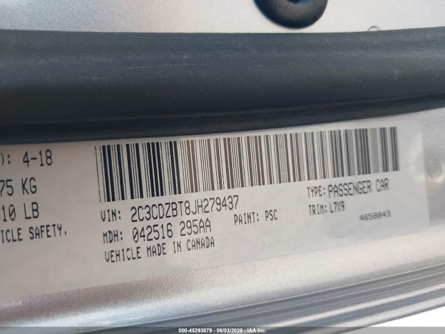 Aukcja sprzedaży 2018 Dodge Challenger R/t, vin: 2C3CDZBT8JH279437, numer aukcji: 45293879