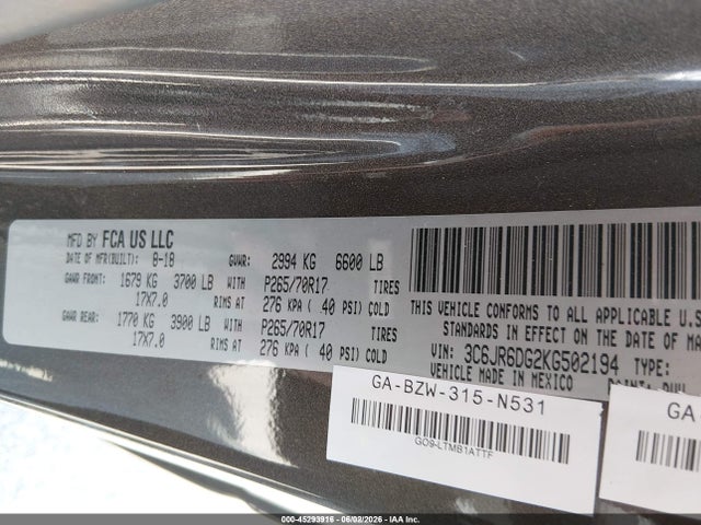 RAM 1500 Classic 2019 3C6JR6DG2KG502194 Image 9
