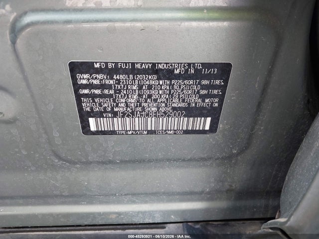 Subaru Forester 2.5i Limited 2014 JF2SJAJC8EH529002 Image 9