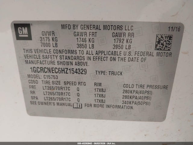 Chevrolet Silverado 1500 Wt 2017 1GCRCNEC6HZ154329 Image 9