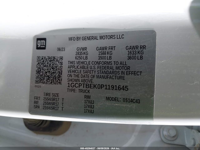 1GCPTBEK0P1191645 Chevrolet Colorado 4wd Short Box Wt
