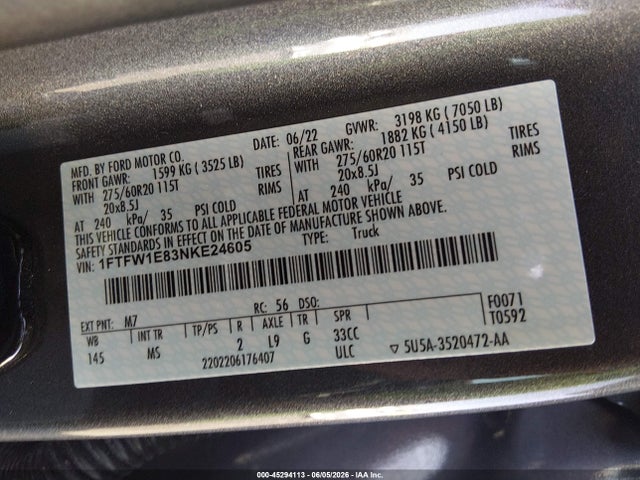 Ford F-150 Xlt 2022 1FTFW1E83NKE24605 Image 9