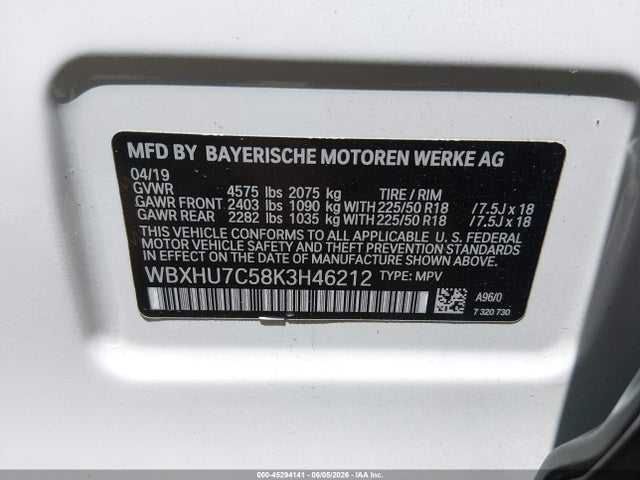 WBXHU7C58K3H46212 BMW X1 Sdrive28i