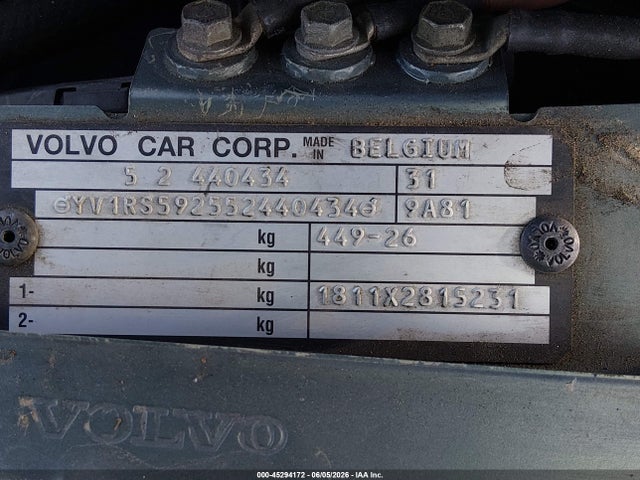 Продажа на аукционе авто 2005 Volvo S60 2.5t, vin: YV1RS592552440434, номер лота: 45294172