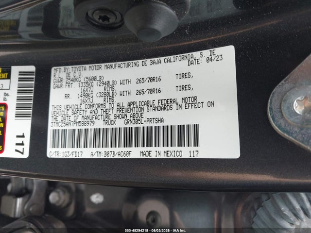 3TMCZ5AN7PM588979 Toyota Tacoma Trd Off Road