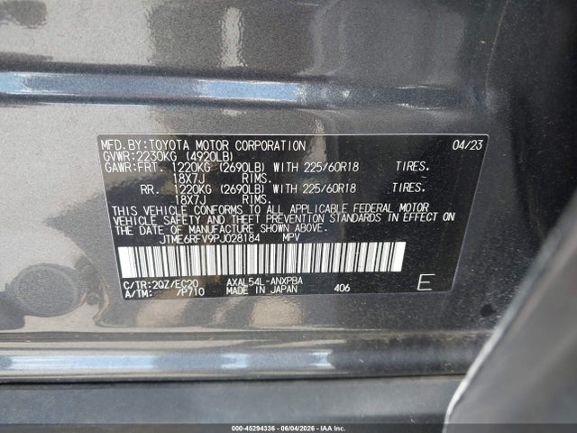 JTME6RFV9PJ028184 Toyota Rav4 Hybrid Xse
