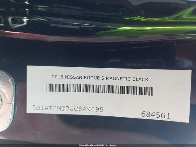 Aukcja sprzedaży 2018 Nissan Rogue Sv, vin: 5N1AT2MT7JC849095, numer aukcji: 45294376