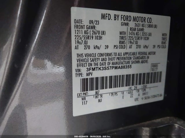 2023 Ford Mustang Mach-e Premium მანქანა იყიდება აუქციონზე, vin: 3FMTK3S57PMA88355, აუქციონის ნომერი: 45294436