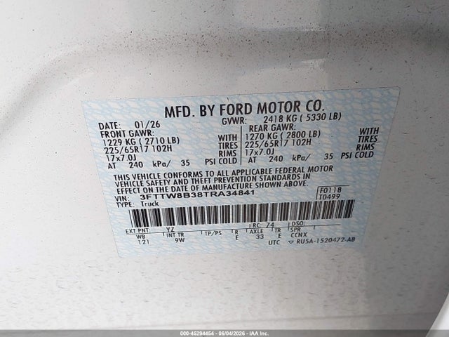 Ford Maverick Xl 2026 3FTTW8B38TRA34841 Image 9