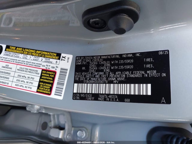 Toyota Highlander Xse 2025 5TDKDRBH3SS590778 Image 9