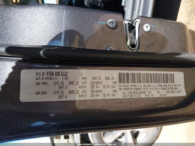 Jeep Cherokee Limited 4x4 2020 1C4PJMDX2LD587437 Image 9