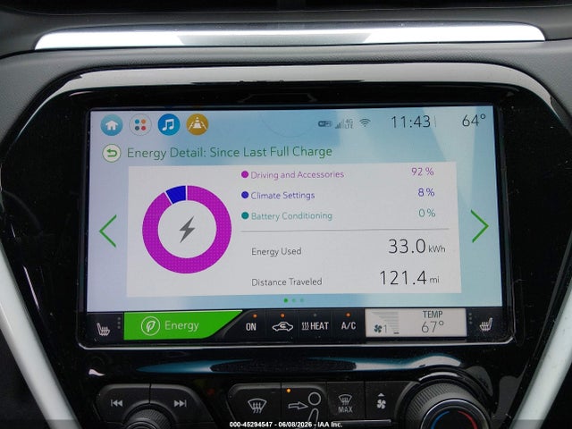 Aukcja sprzedaży 2020 Chevrolet Bolt Ev Fwd Premier, vin: 1G1FZ6S07L4108475, numer aukcji: 45294547