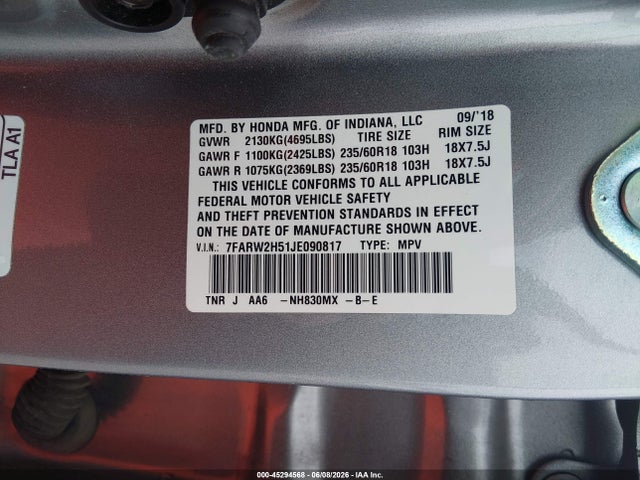 Honda CR-V EX 2018 7FARW2H51JE090817 Image 9