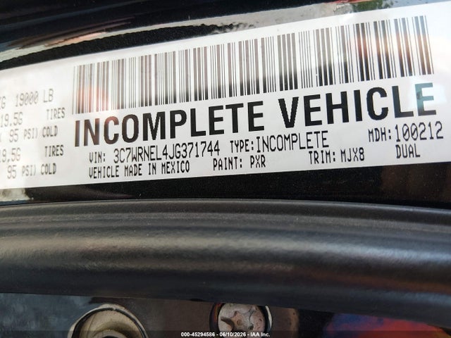 Продаж на аукціоні авто 2018 Ram 5500 Chassis Tradesman/slt/laramie, vin: 3C7WRNEL4JG371744, номер лоту: 45294586