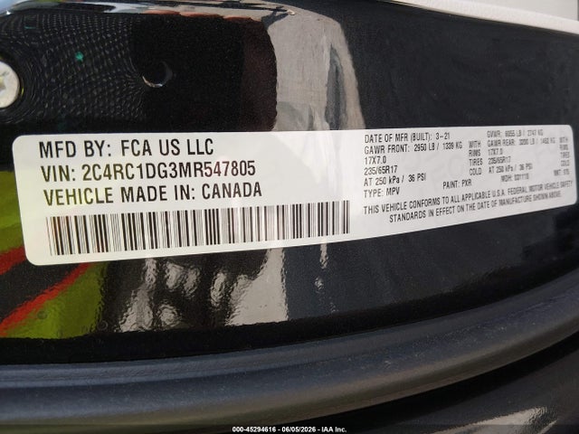 Chrysler Voyager Lxi 2021 2C4RC1DG3MR547805 Image 9