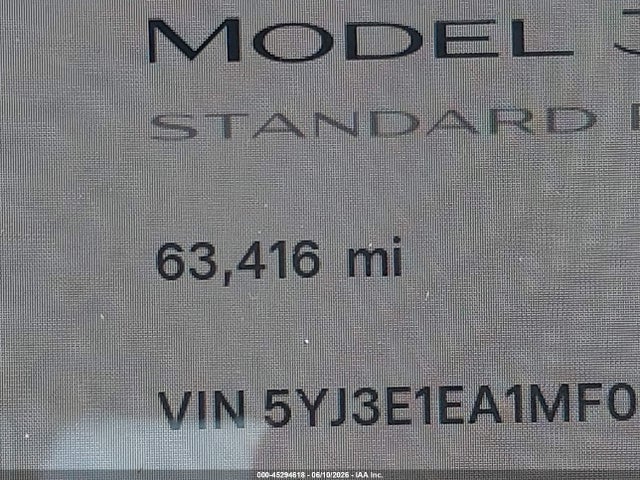 Tesla Model 3 Standard Range Plus Rear-wheel Drive 2021 5YJ3E1EA1MF058048 Image 15