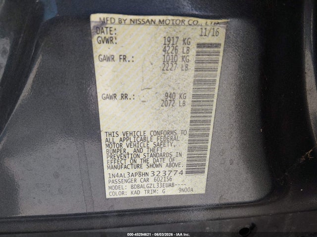 1N4AL3AP8HN323774 Nissan Altima 2.5 S