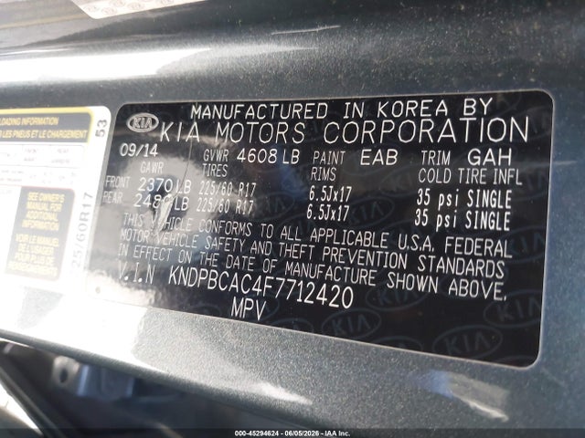 KNDPBCAC4F7712420 KIA Sportage Lx