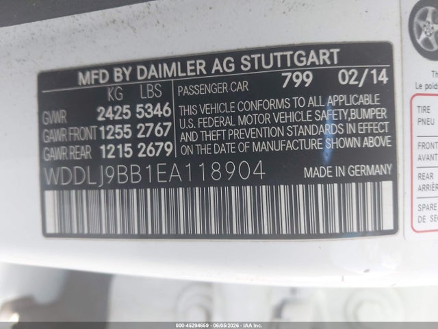 2014 Mercedes-benz Cls 550 4matic მანქანა იყიდება აუქციონზე, vin: WDDLJ9BB1EA118904, აუქციონის ნომერი: 45294659