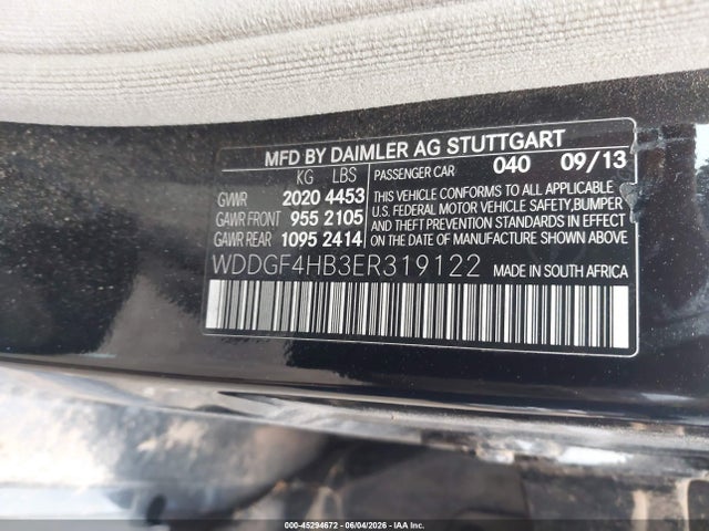 Aukcja sprzedaży 2014 Mercedes-benz C 250 Sport, vin: WDDGF4HB3ER319122, numer aukcji: 45294672